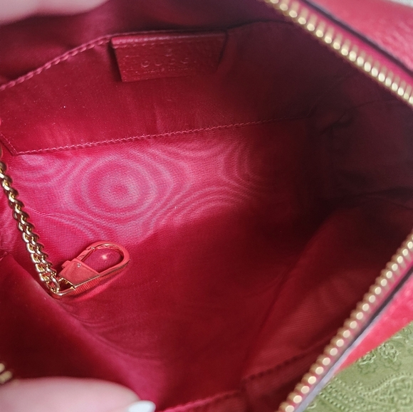 Gucci Canvas Sylvie Stripe Mini Ophidia Crossbody Bag - Picture 9 of 14